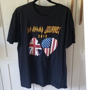 Journey Def Leppard Shirt Mens XL Black 2018 Concert Tour Band Classic Rock Tee